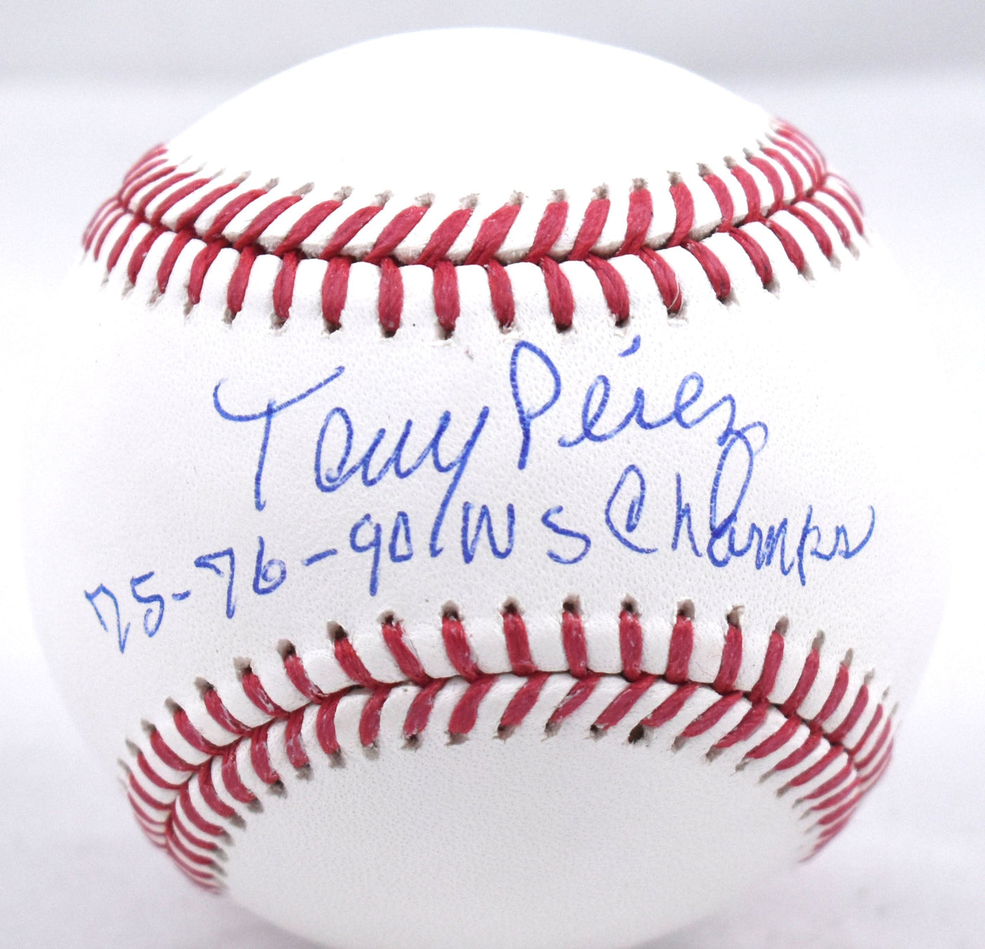 Tony Perez Autographed Rawlings OML Baseball w/3X WS CHAMPS - Beckett W Hologram