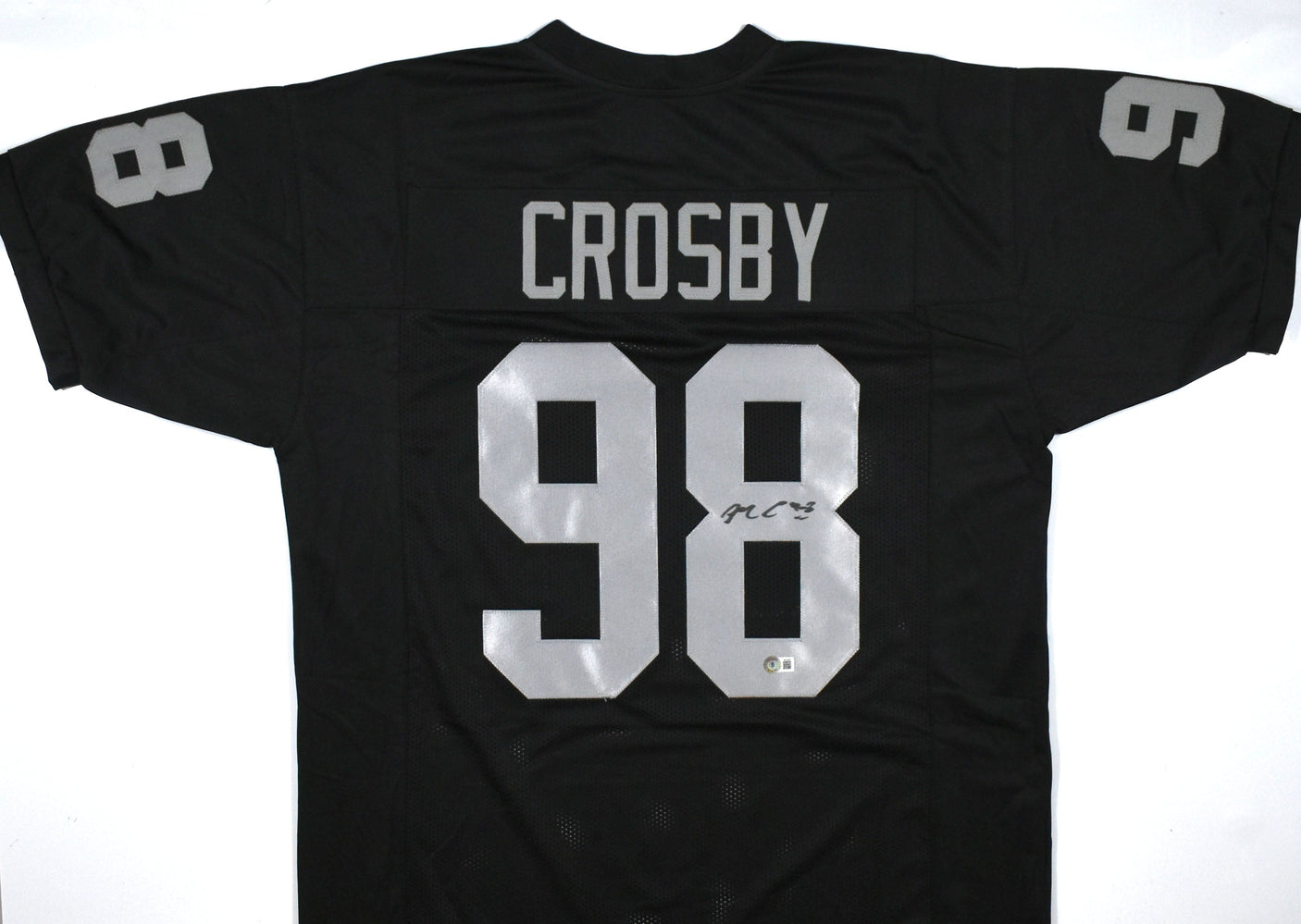 Maxx Crosby Autographed Black Pro Style Jersey - Beckett W Hologram *Black