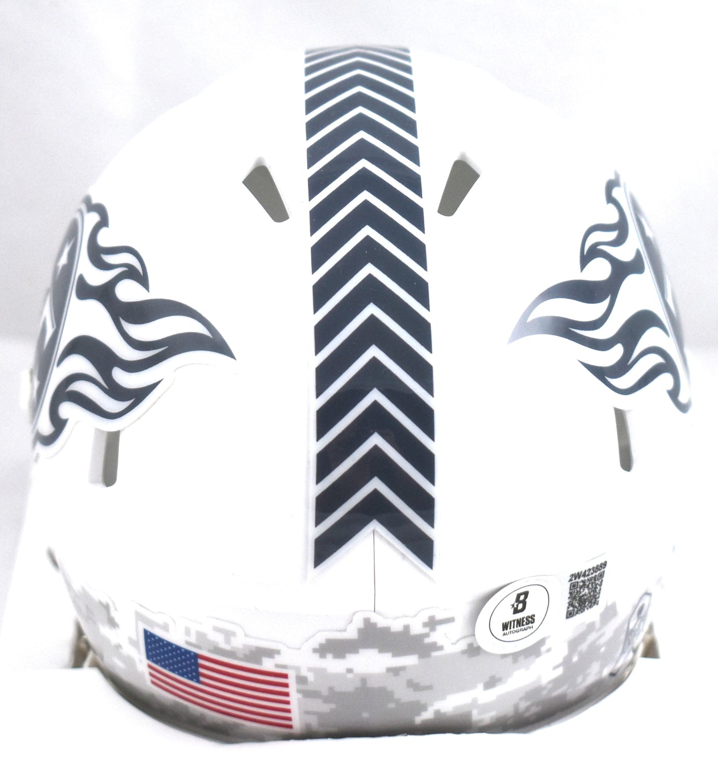 Warren Moon Autographed Titans Salute Speed Mini Helmet w/HOF- Beckett W Holo