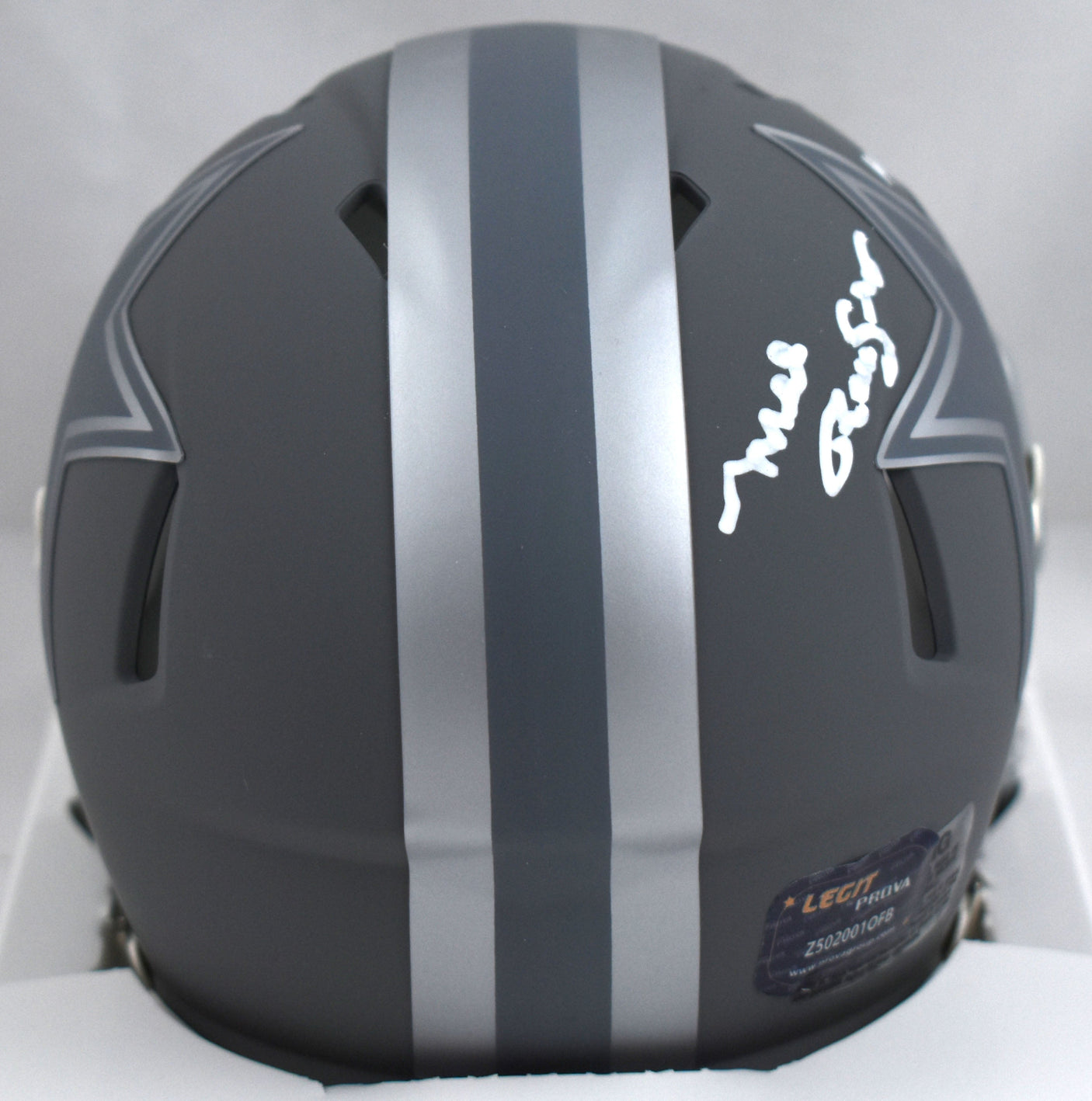 Mel Renfro Autographed Dallas Cowboys Slate Speed Mini Helmet w/ HOF - Prova