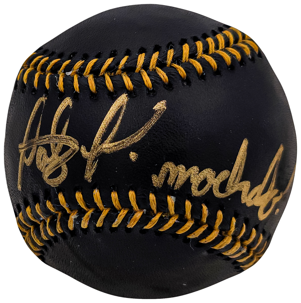 Fernando Tatis Jr. Autographed Official Black MLB Baseball San Diego Padres In Gold "Machalo!" JSA Stock #202010