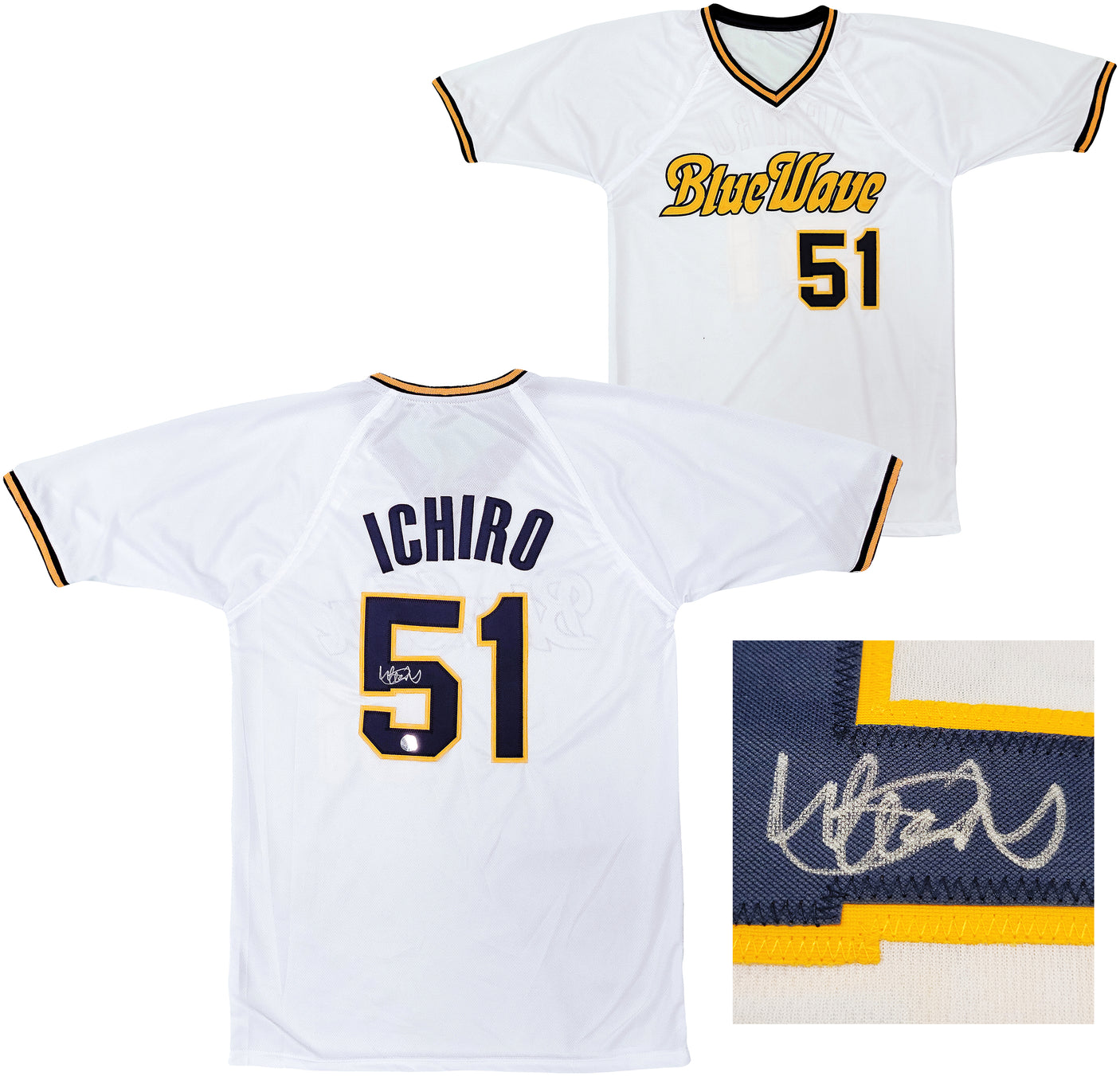 Orix Blue Wave Ichiro Suzuki Autographed White Jersey IS Holo Stock #202071