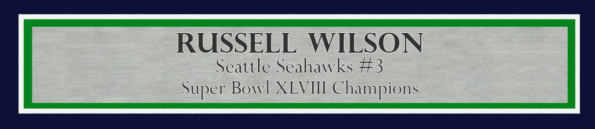 Russell Wilson Autographed Framed 8x10 Photo Seattle Seahawks Action Green Color Rush RW Holo Stock #202117
