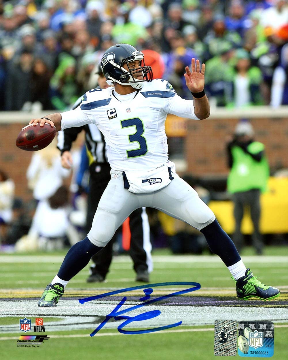 Russell Wilson Autographed Framed 8x10 Photo Seattle Seahawks RW Holo Stock #202118