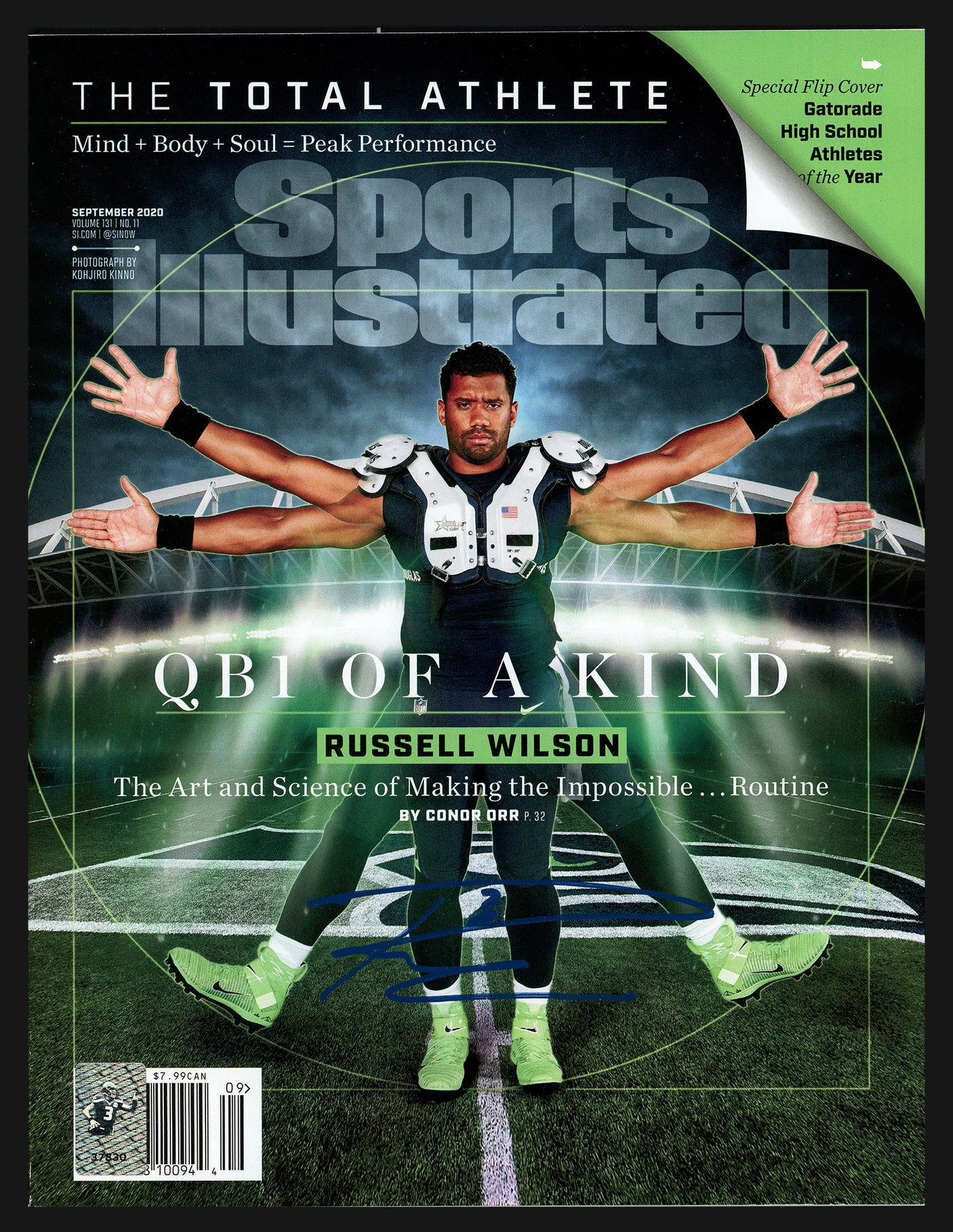 Russell Wilson Autographed Sports Illustrated Magazine Seattle Seahawks RW Holo #37830