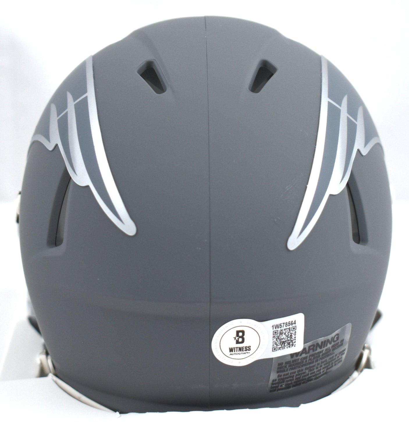 Randy Moss Autographed New England Patriots Slate Speed Mini Helmet- Beckett W Hologram *White