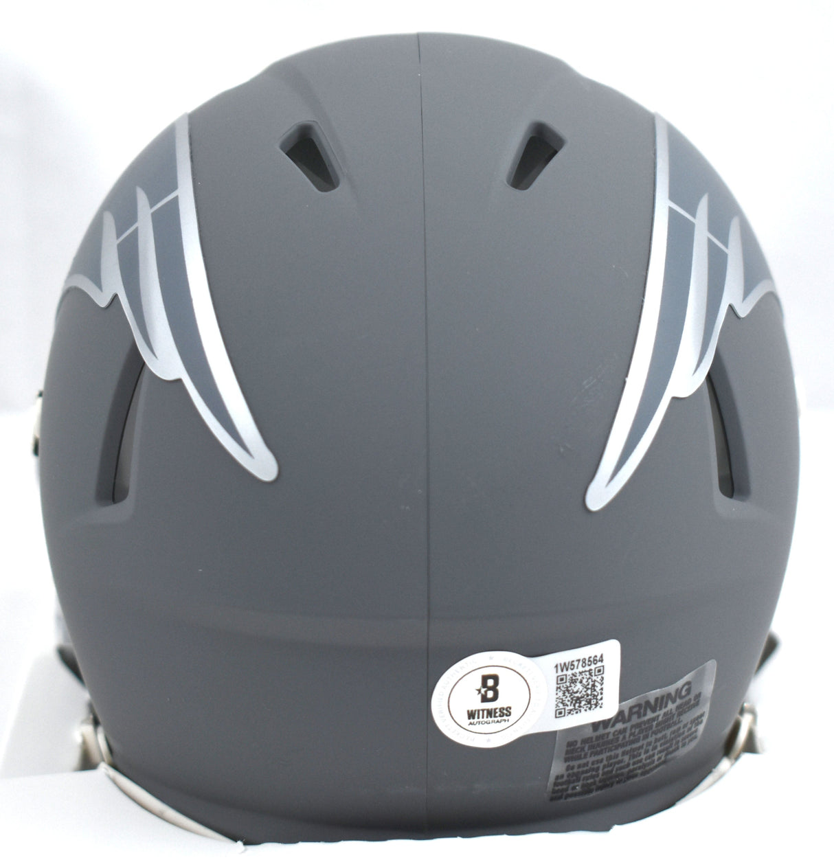 Randy Moss Autographed New England Patriots Slate Speed Mini Helmet- Beckett W Hologram *White