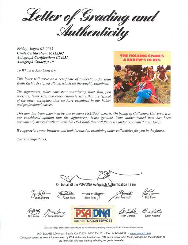 Keith Richards Rolling Stones Signed Album Cover Auto Graded 10! PSA/DNA #U04051