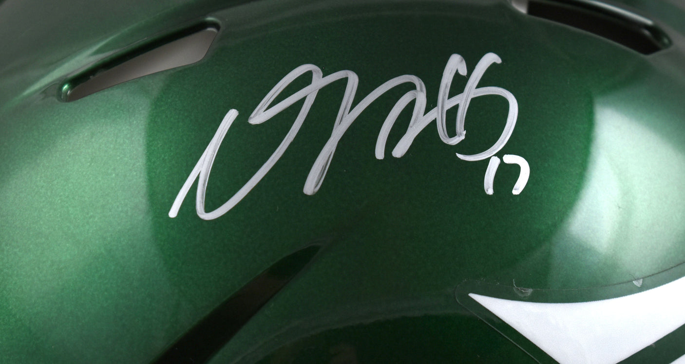 Davante Adams Autographed Jets 2024 F/S Speed Authentic Helmet - Beckett W Holo