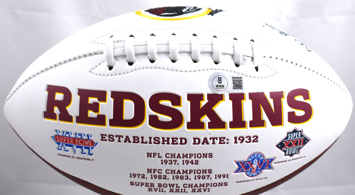 John Riggins Autographed Washington Logo Football - Beckett W Hologram *Black