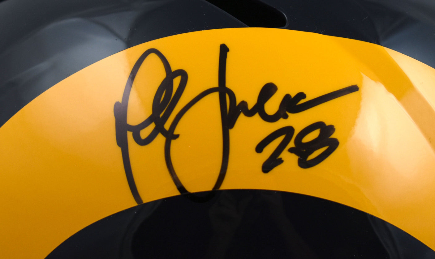 Marshall Faulk Autographed Rams F/S Speed Helmet - Beckett W Hologram *Black