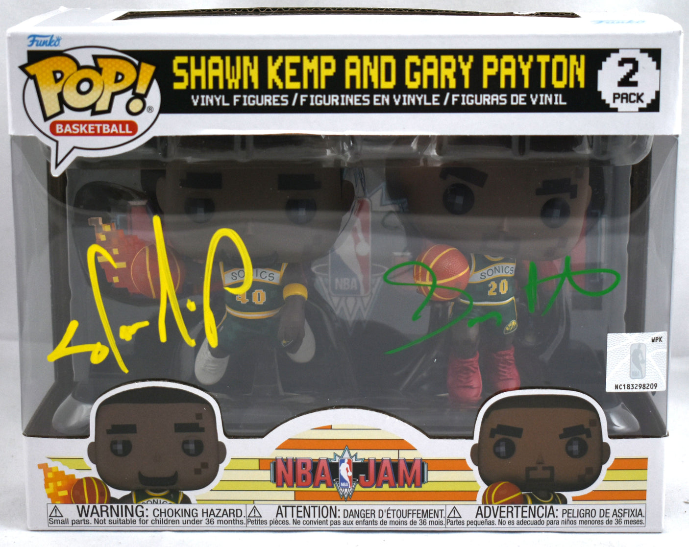 Gary Payton Shawn Kemp Signed Seattle Supersonics Funko Pop - Beckett W Holo
