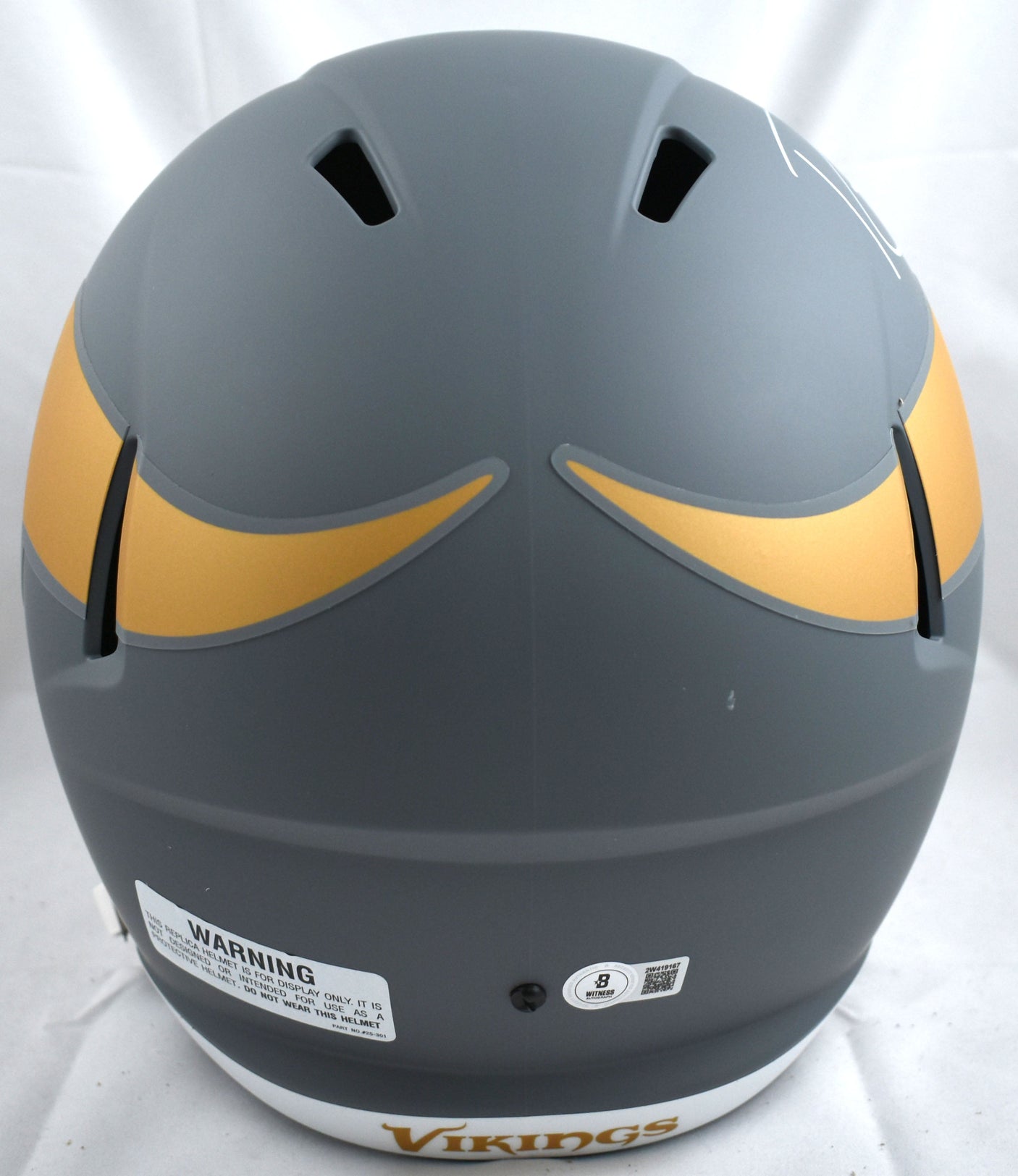 Randy Moss Autographed Vikings F/S Slate Speed Helmet- Beckett W Hologram *White