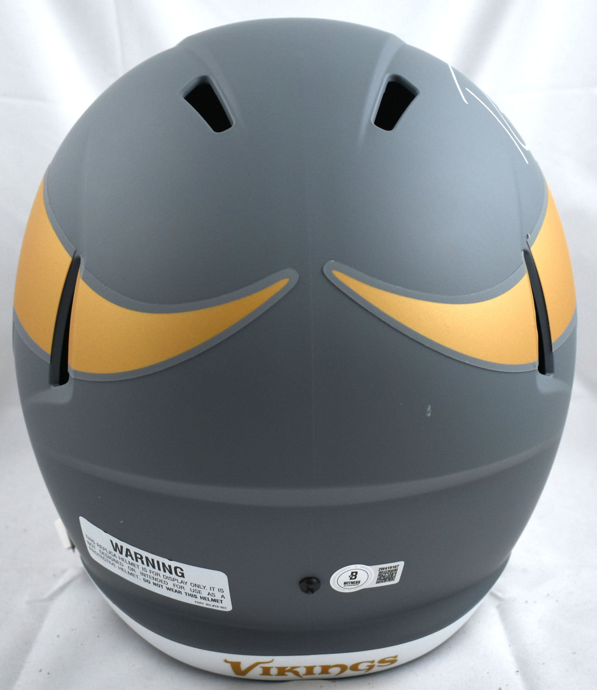 Randy Moss Autographed Vikings F/S Slate Speed Helmet- Beckett W Hologram *White