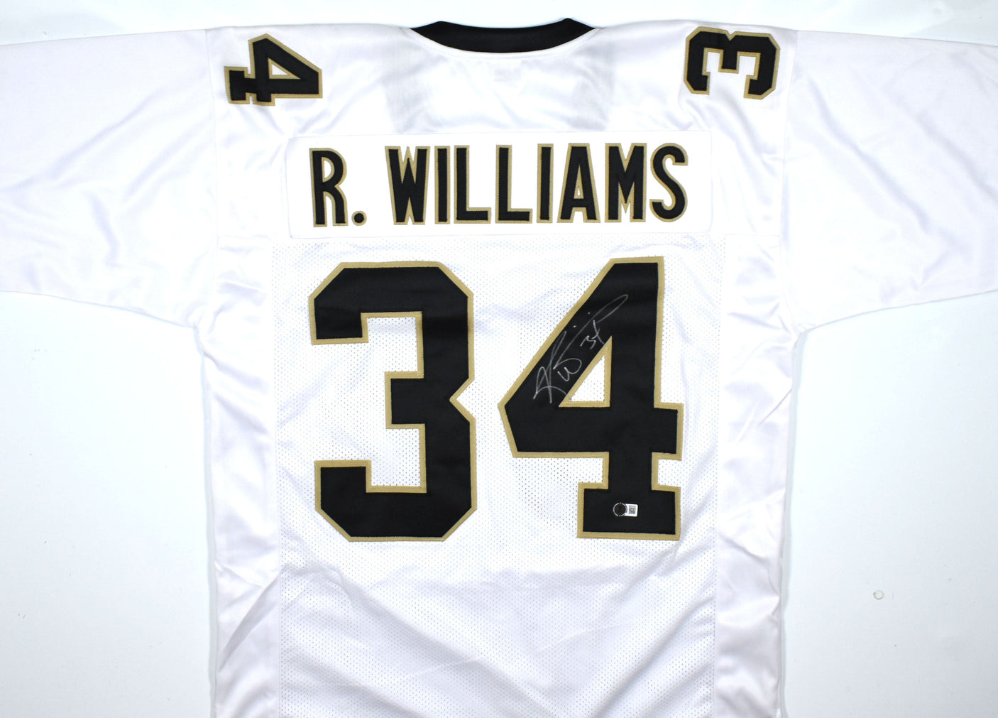 Ricky Williams Autographed White Pro Style Jersey - Beckett W Hologram *Silver