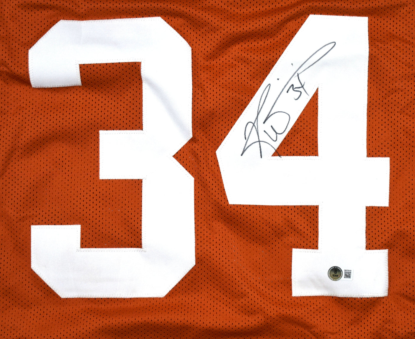 Ricky Williams Autographed Orange College Style Jersey - Beckett W Holo *Black