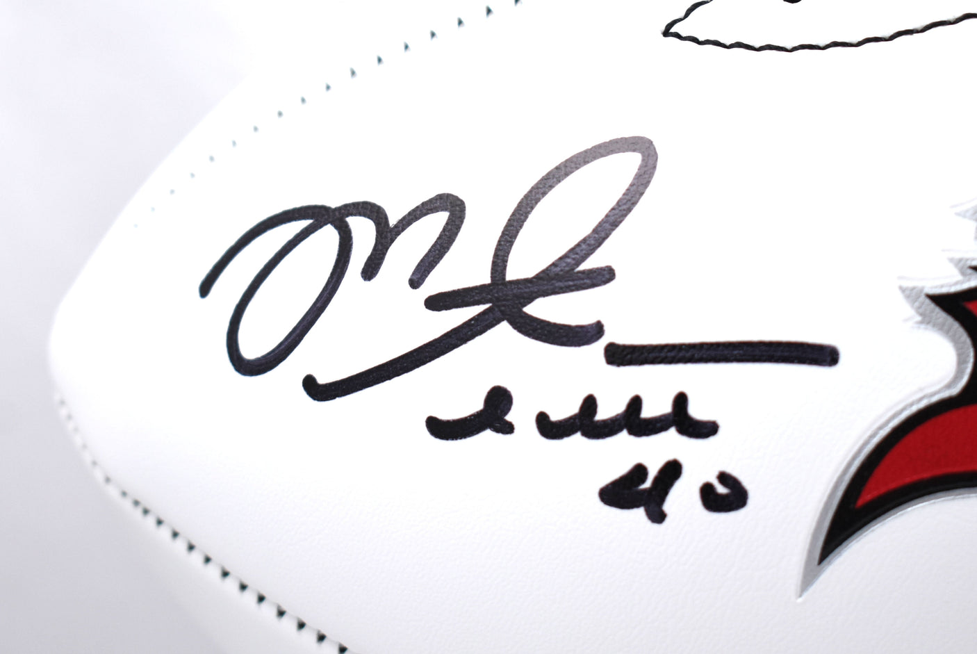 Mike Alstott Autographed Buccaneers Logo Football w/ SB Champs - Beckett W Holo