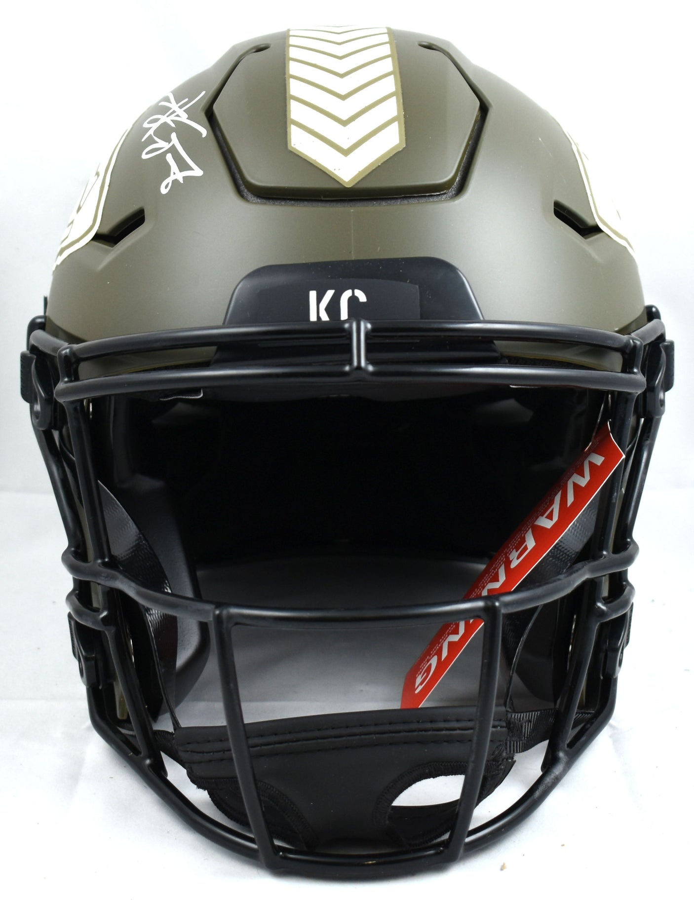 Travis Kelce Autographed Chiefs F/S Salute SpeedFlex Helmet - Beckett W Holo