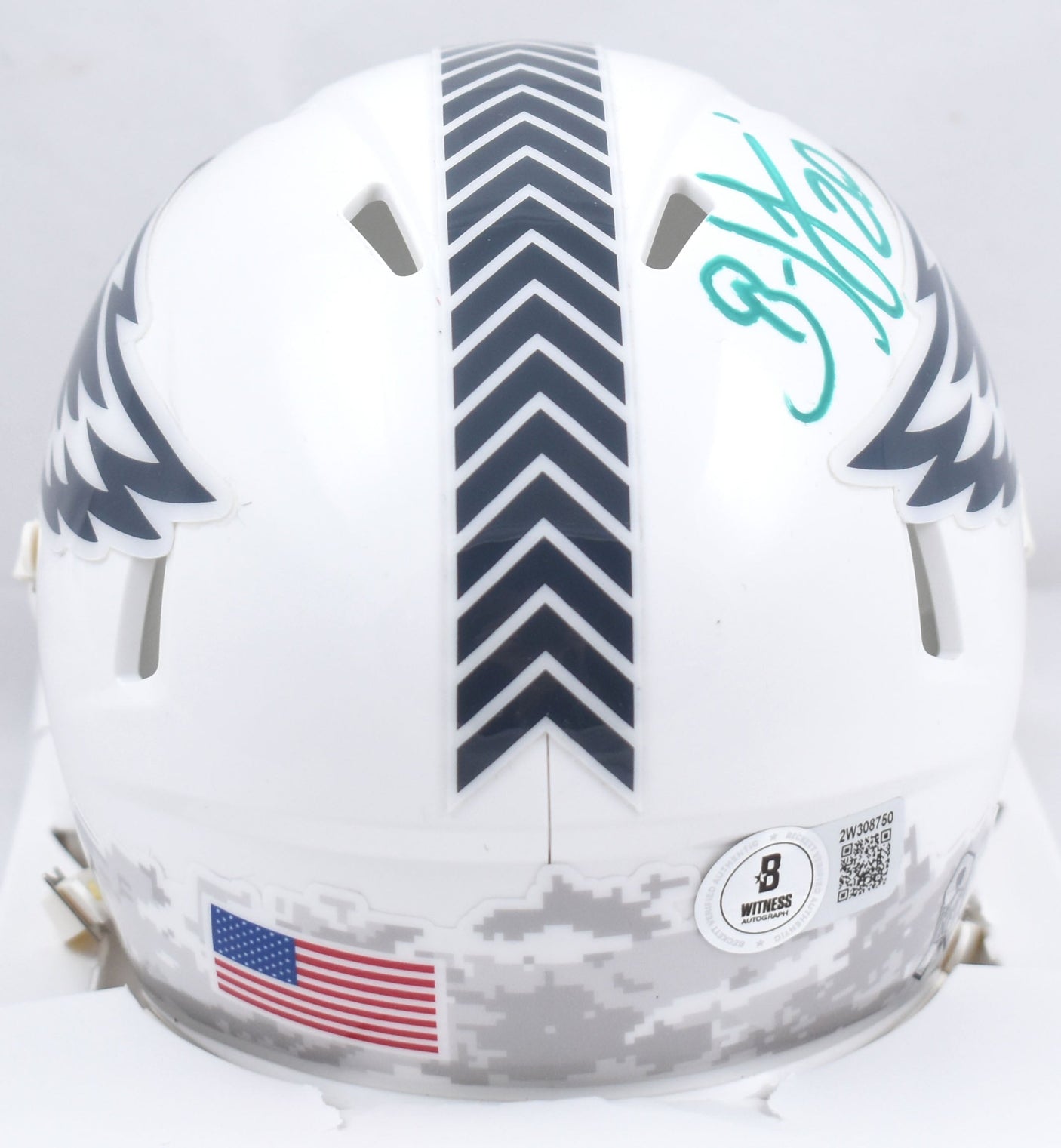 Brian Dawkins Autographed Eagles Salute 2024 Speed Mini Helmet - Beckett W Holo