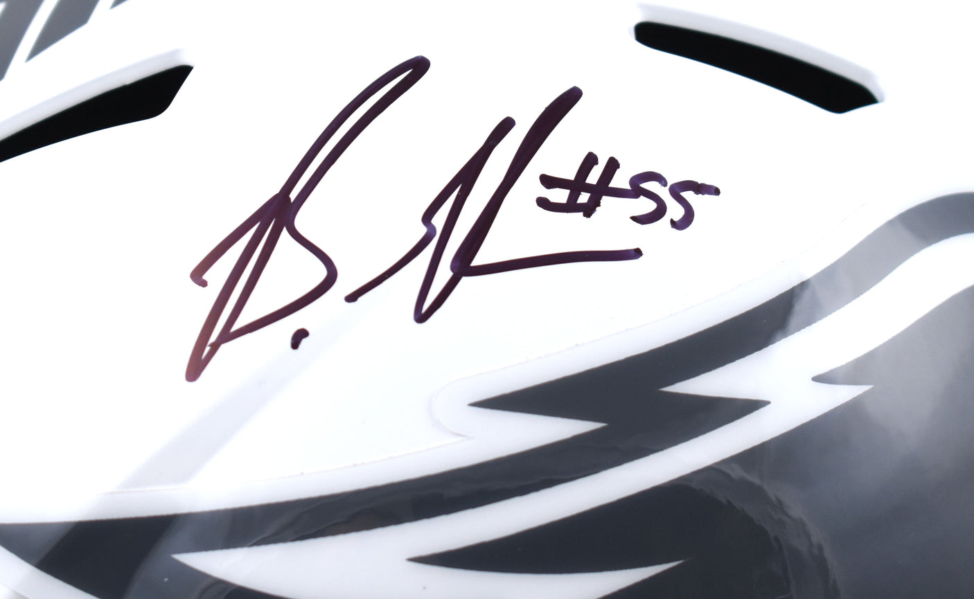 Brandon Graham Autographed Eagles F/S Salute 24 Speed Helmet- Beckett W Hologram