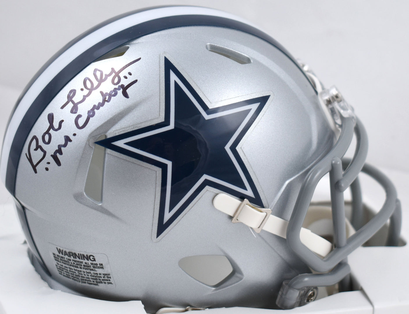 Bob Lilly Autographed Cowboys Speed Mini Helmet Mr. Cowboy - Beckett W Hologram