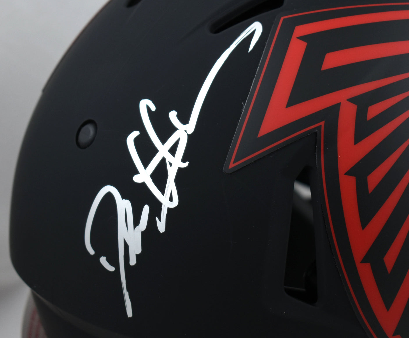 Deion Sanders Signed Falcons F/S Eclipse Speed Authentic Helmet - Beckett W Holo