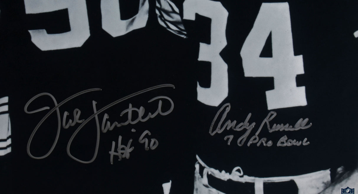 Ham, Lambert & Russell Autographed Steelers 16x20 B/W Photo - Beckett W Hologram
