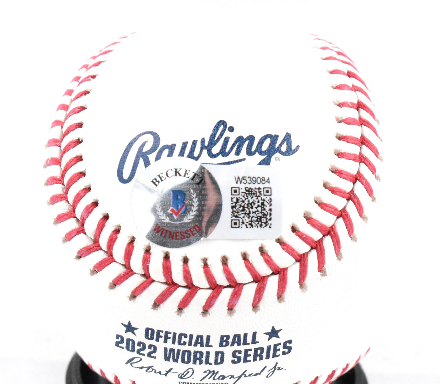 Framber Valdez Autographed Rawlings World Series OML Baseball - Beckett W Holo