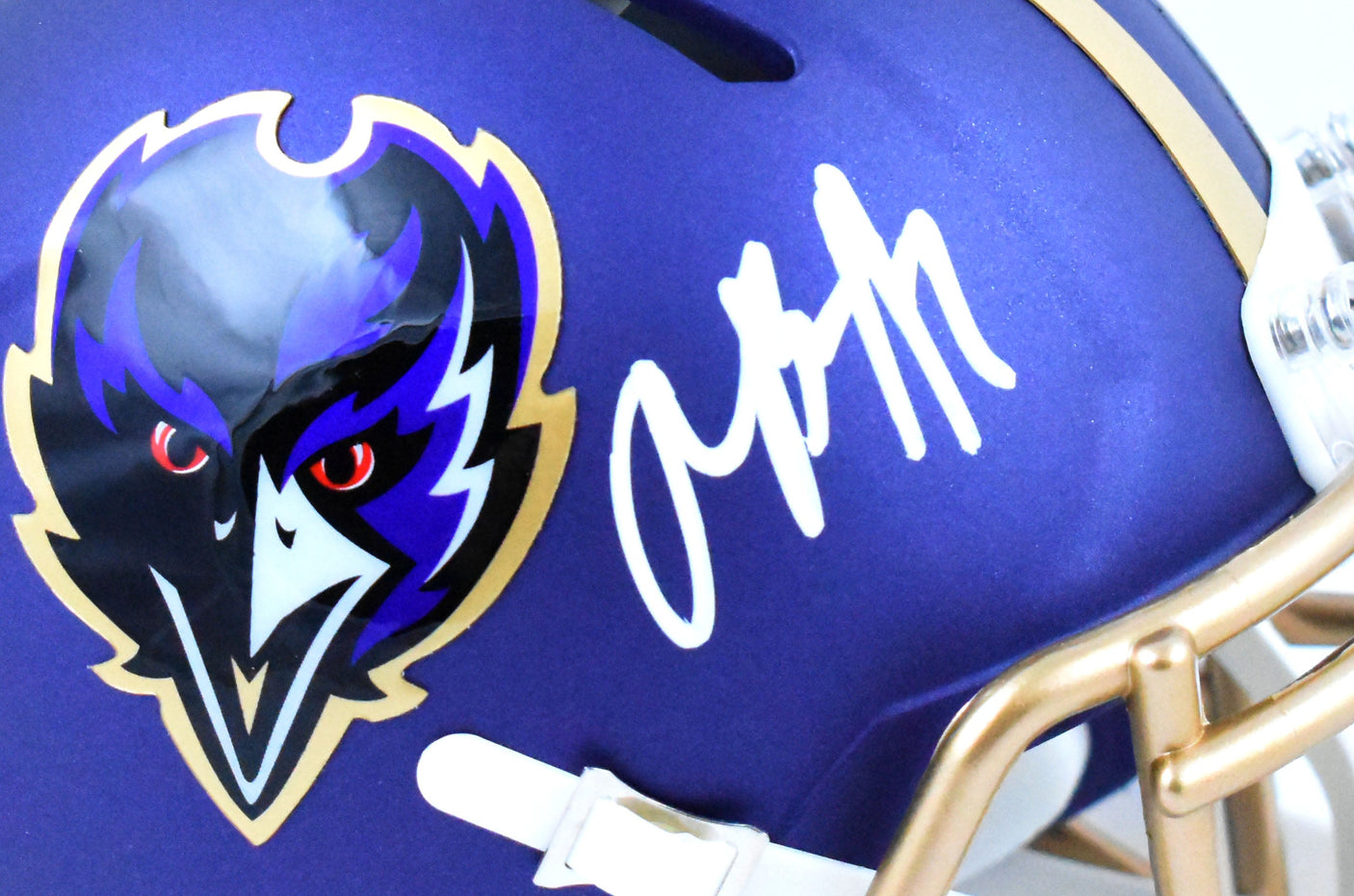 Rashod Bateman Autographed Ravens ALT 24 Speed Mini Helmet - Beckett W Hologram