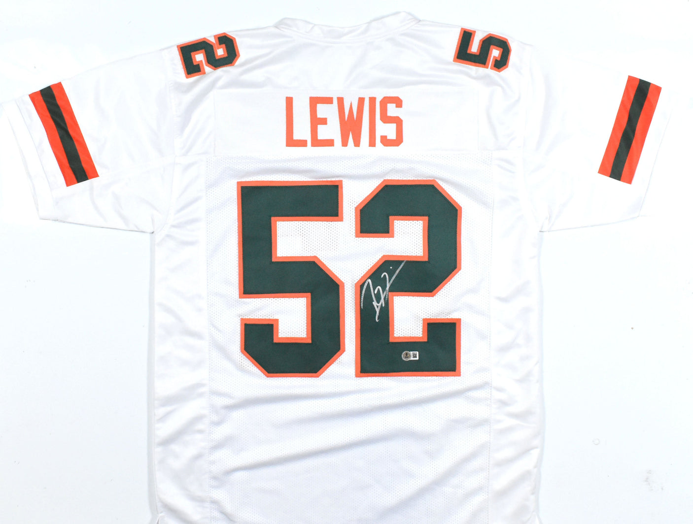 Ray Lewis Autographed White College Style Jersey - Beckett W Hologram *Silver