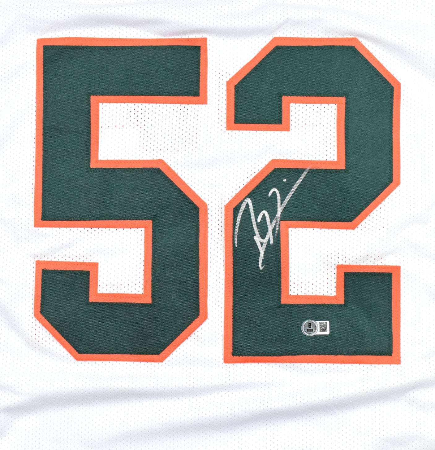 Ray Lewis Autographed White College Style Jersey - Beckett W Hologram *Silver