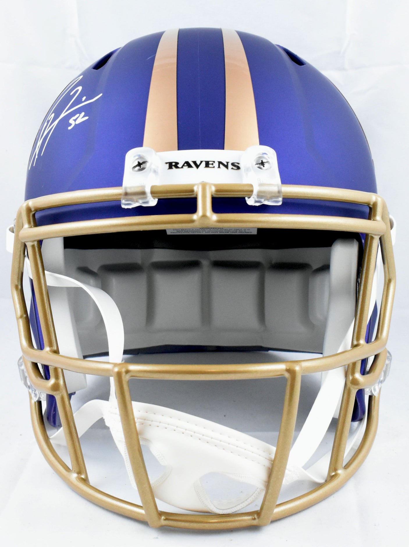 Ray Lewis Ed Reed Autographed Ravens F/S Alt 24 Speed Helmet - Beckett W Holo