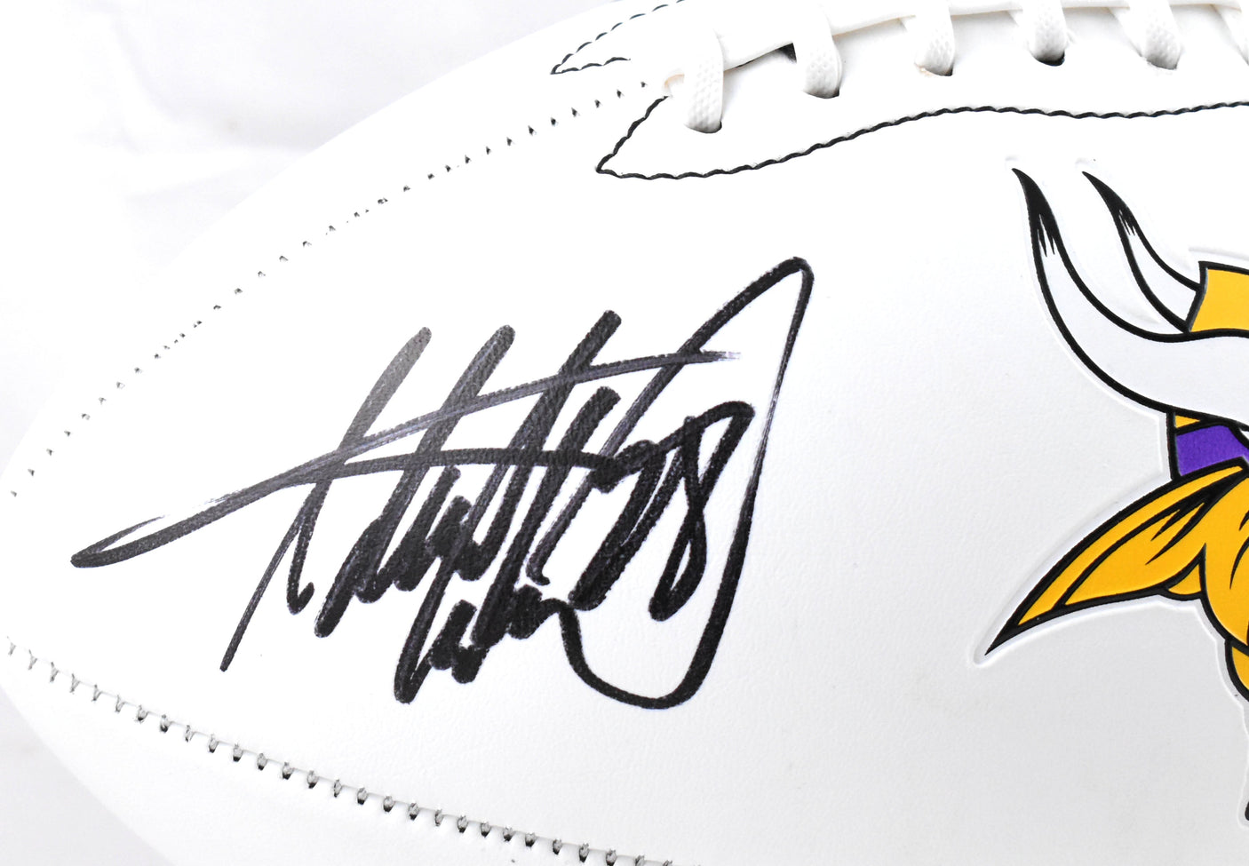 Adrian Peterson Autographed Vikings Logo Football MVP - Beckett W Hologram