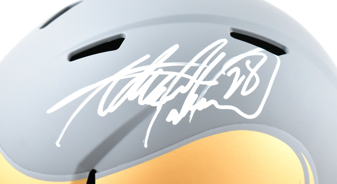 Adrian Peterson Autographed Vikings F/S Slate Speed Helmet - Beckett W Hologram