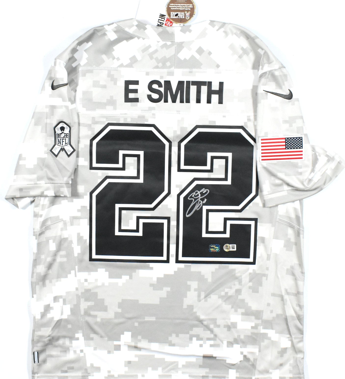 Emmitt Smith Signed Cowboys Salute 2024 Nike Game Jersey- Beckett W Holo *Silver