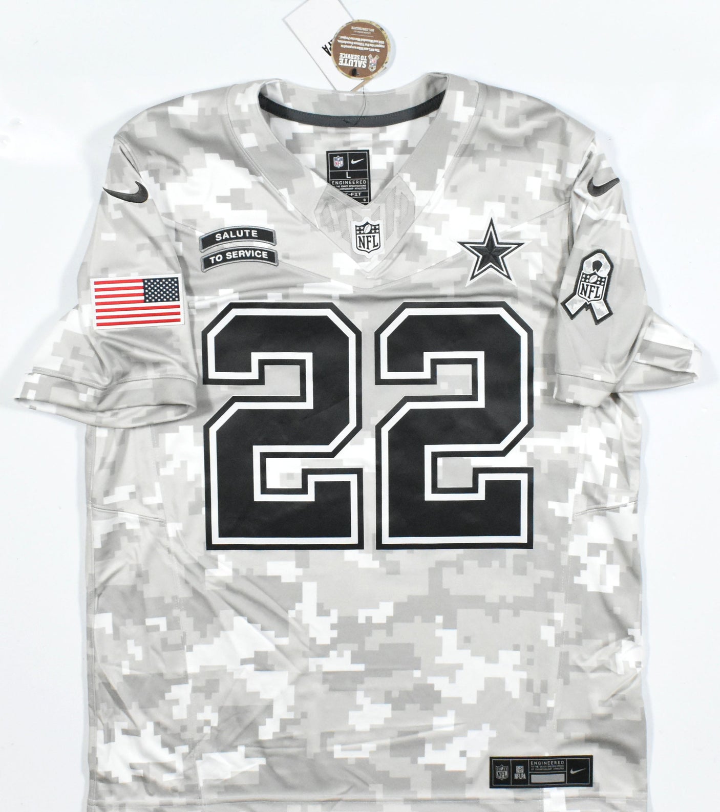 Emmitt Smith Signed Cowboys Salute 2024 Nike Game Jersey- Beckett W Holo *Silver