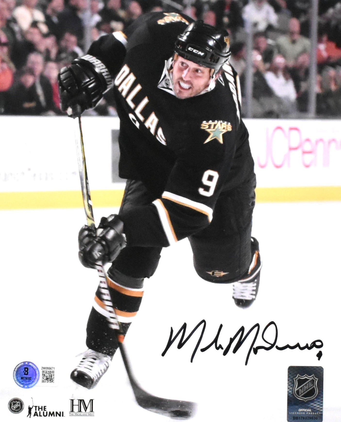 Mike Modano Autographed Dallas Stars 8x10 Shooting Photo - Beckett W Hologram