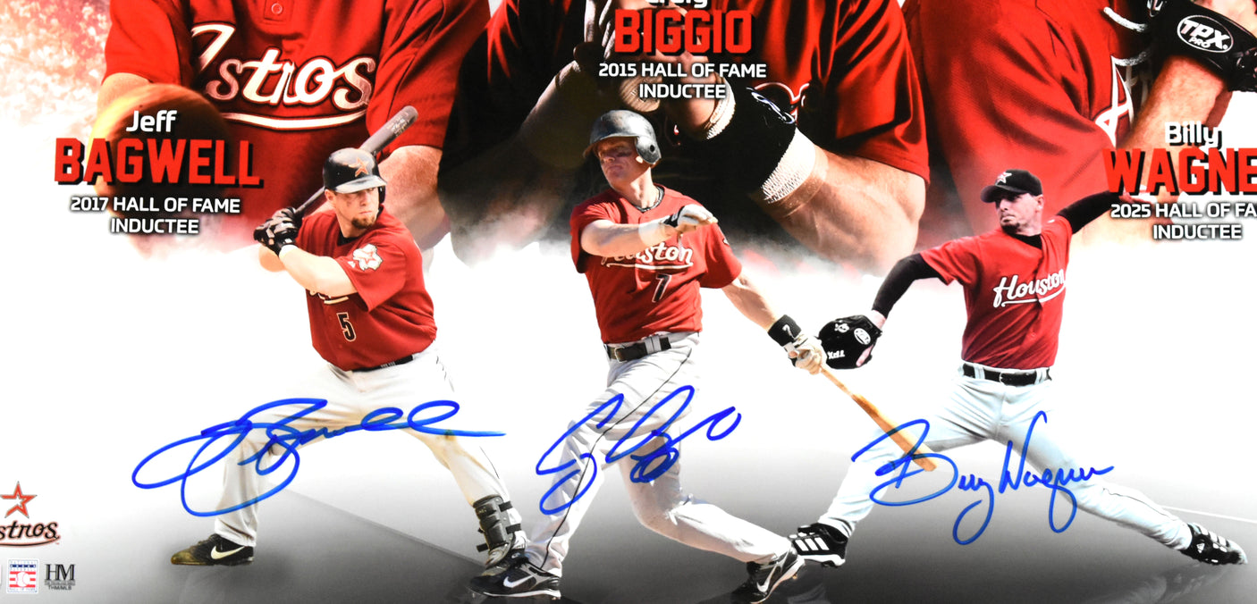 Jeff Bagwell Craig Biggio Billy Wagner Autographed Astros 16x20 Photo - Tristar