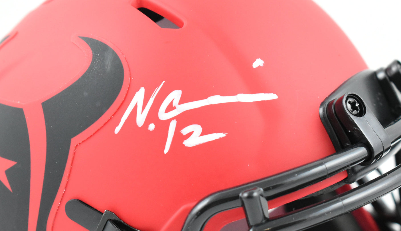 Nico Collins Autographed Texans Rave Speed Mini Helmet - Beckett W Hologram