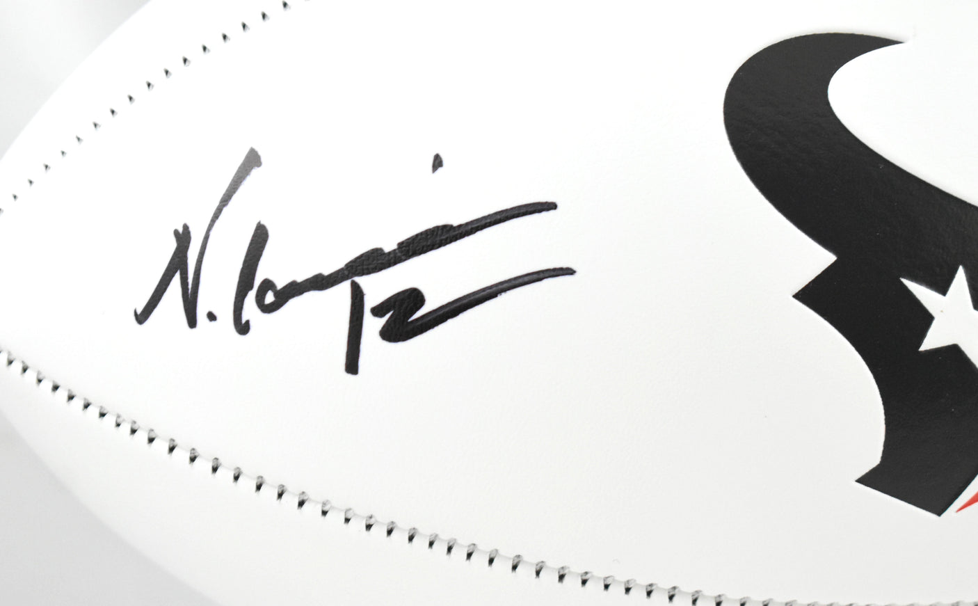 Nico Collins Autographed Houston Texans Logo Football - Beckett W Hologram