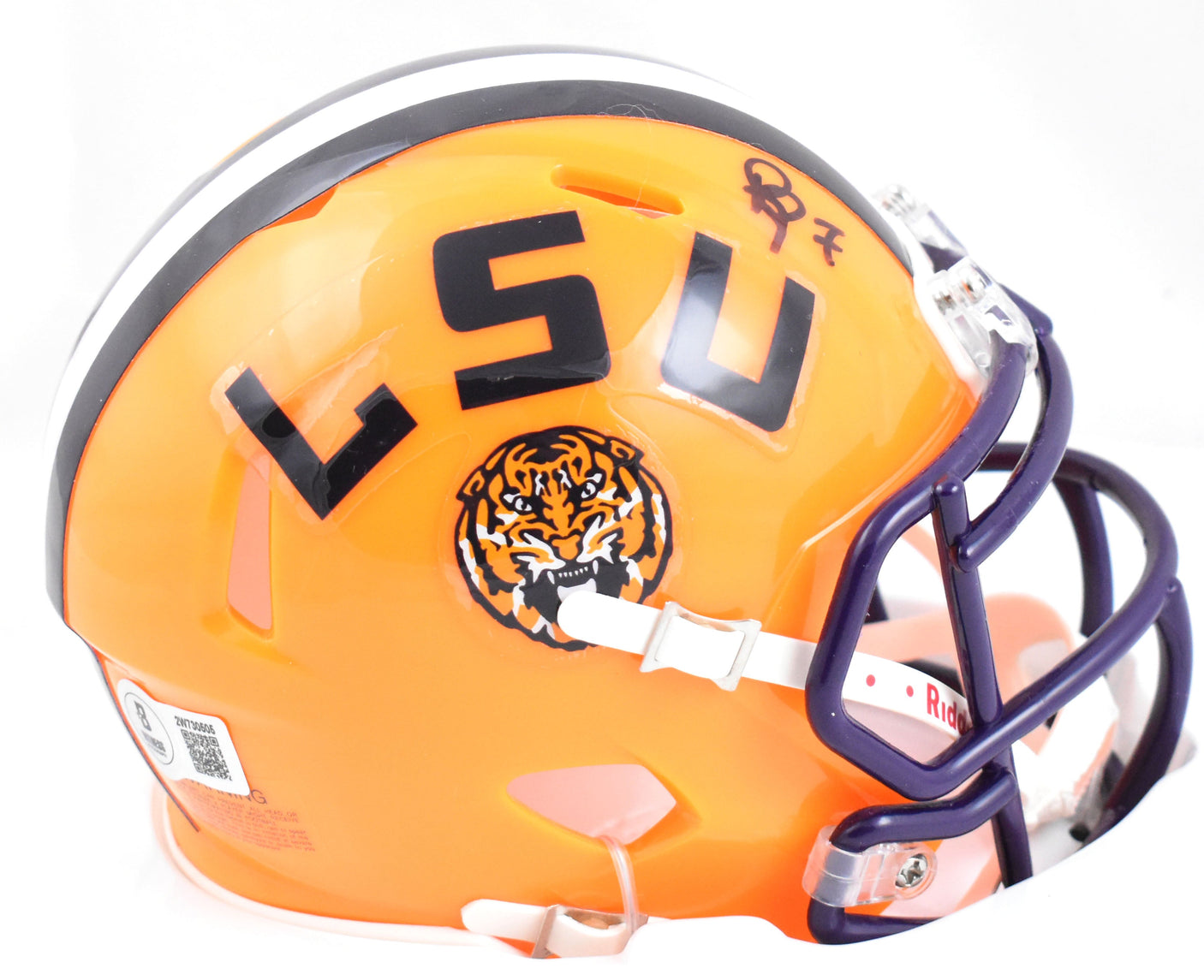 Patrick Peterson Autographed LSU Tigers Speed Mini Helmet - Beckett W Hologram