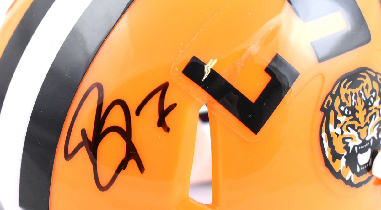 Patrick Peterson Autographed LSU Tigers Speed Mini Helmet - Beckett W Holo *Back