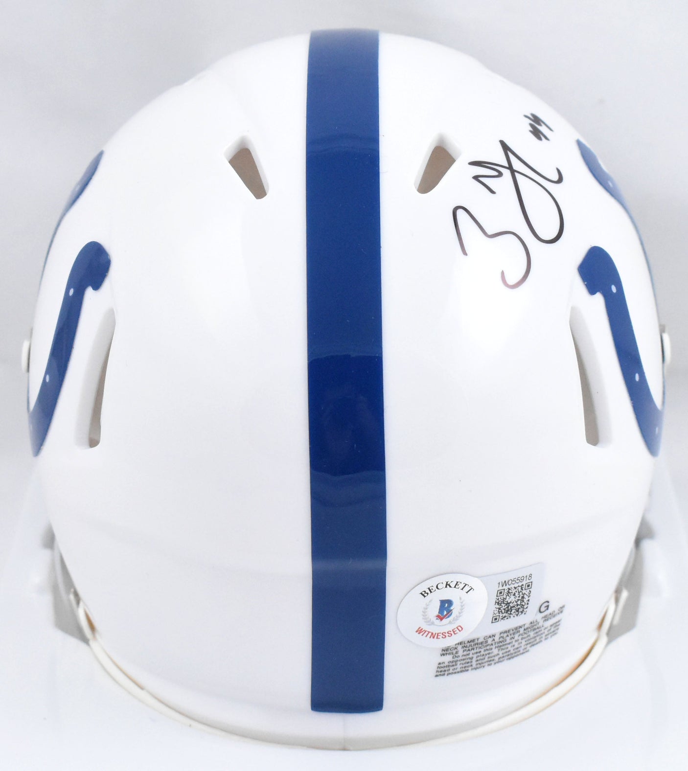 Zaire Franklin Autographed Colts Speed Mini Helmet - Beckett W Hologram *Black