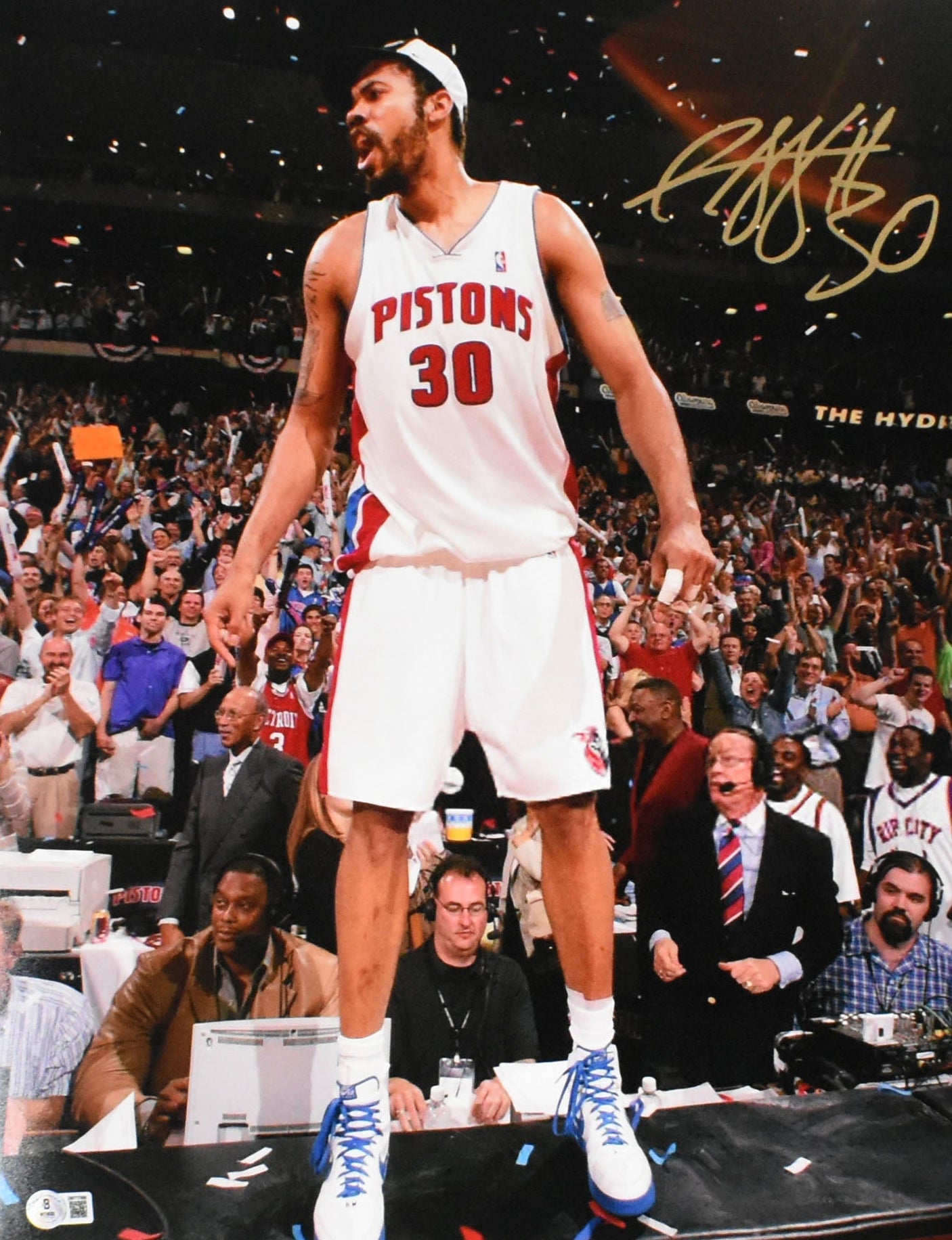 Rasheed Wallace Autographed Detroit Pistons 16x20 Photo - Beckett W Hologram