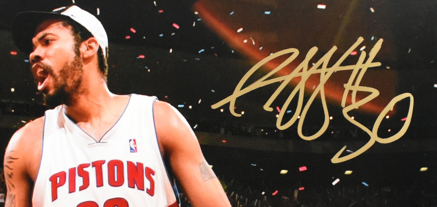 Rasheed Wallace Autographed Detroit Pistons 16x20 Photo - Beckett W Hologram