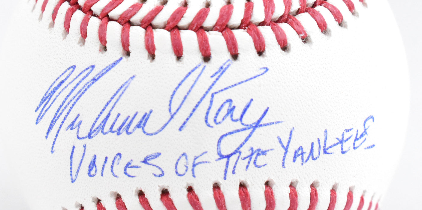 Michael Kay John Sterling Suzyn Waldman Signed Rawlings OML Baseball Beckett W
