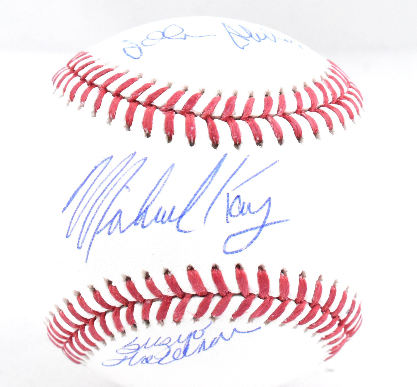 Michael Kay John Sterling Suzyn Waldman Signed Rawlings OML Baseball Beckett W