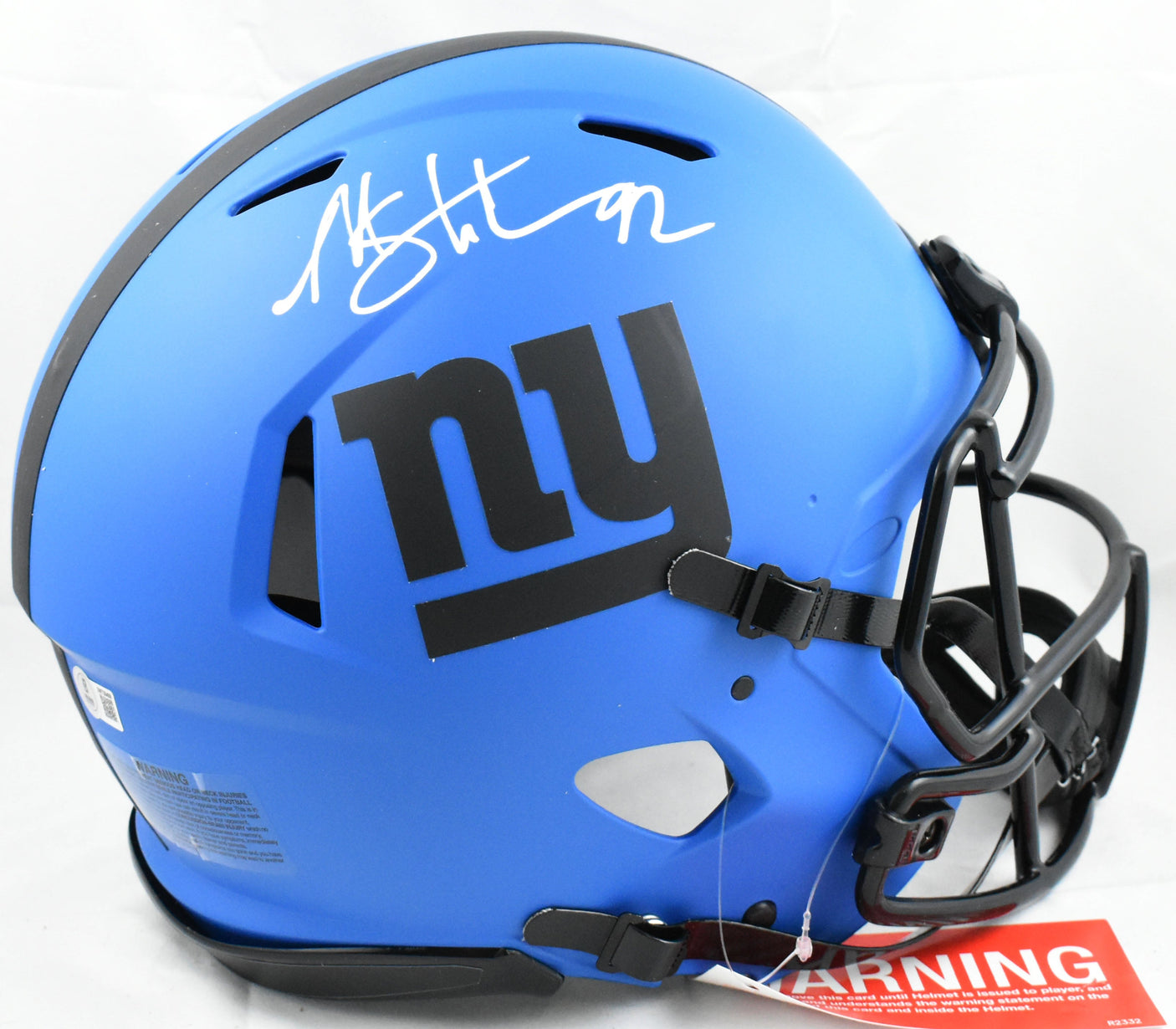 Michael Strahan Autographed Giants F/S Rave Speed Authentic Helmet BeckettW Holo