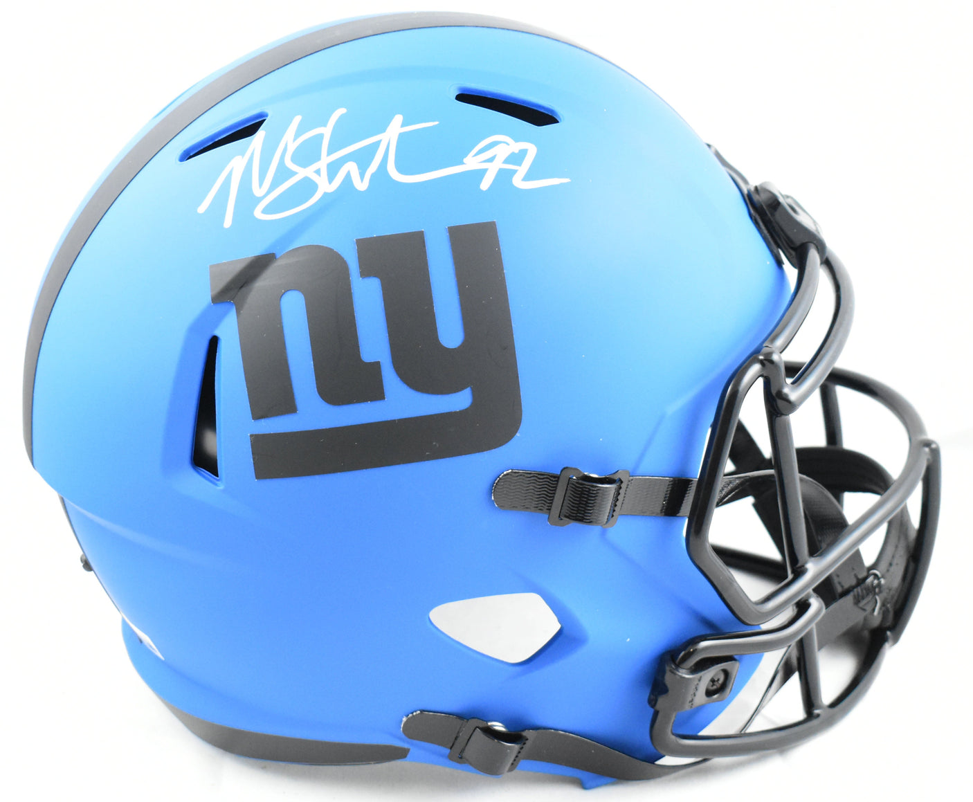 Michael Strahan Autographed Giants F/S Rave Speed Helmet - Beckett W Hologram