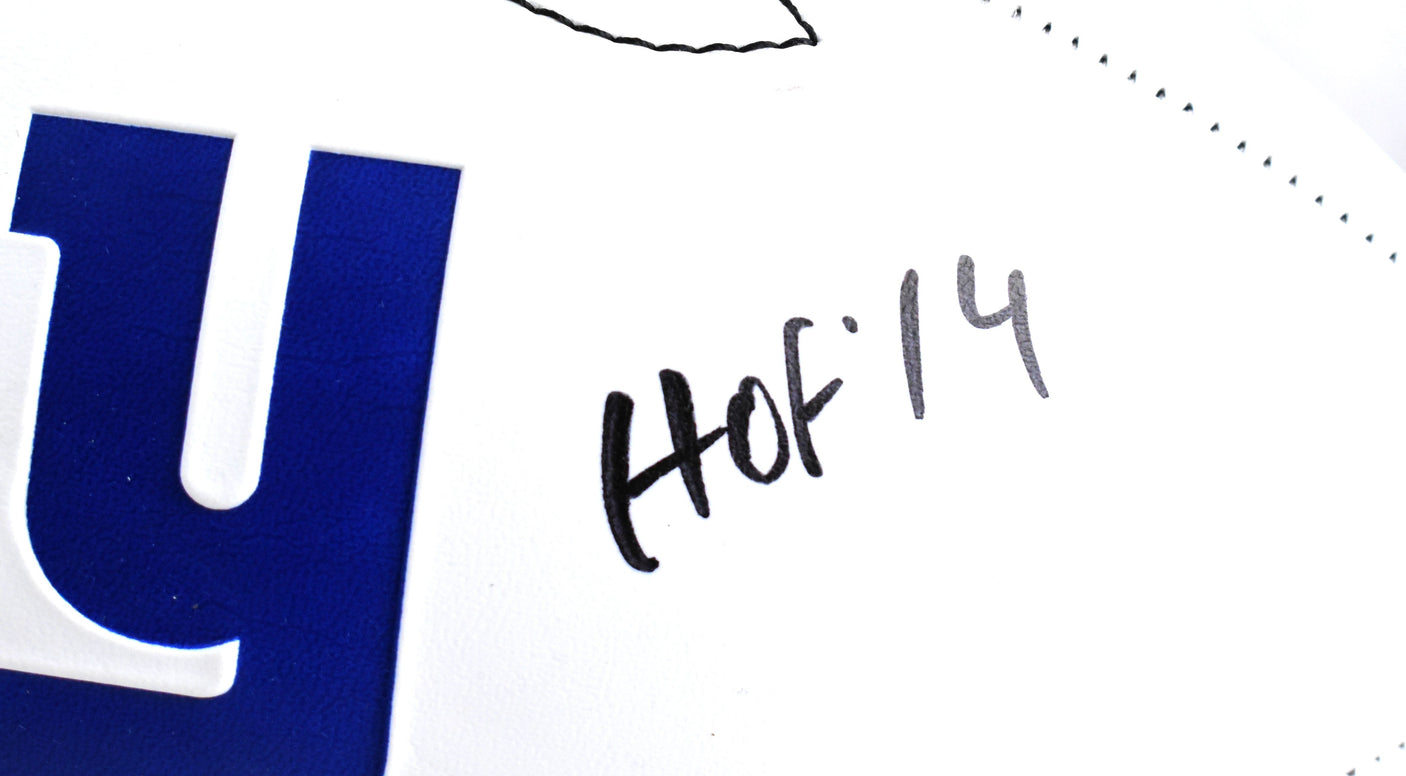 Michael Strahan Autographed New York Giants Logo Football HOF Beckett W Hologram